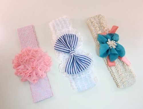 Tick Nick ベビー カチューシャ ヘアーバンド 3点 セット / リボン 花 レース フリル,ベビー,カチューシャ,