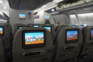 座席のモニター,飛行機,幼児,海外旅行