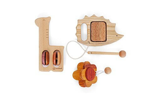 木のおもちゃSoopsori(スプソリ) 赤ちゃん幼児楽器おもちゃ3個セット,出産祝い,木のおもちゃ,