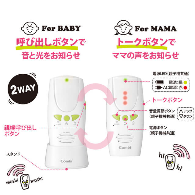 コンビ Combi ベビーモニター もしもしはいはい! Mom's Link 音と光で知らせてくれる音声ベビーモニター,コンビ,ベビーモニター,