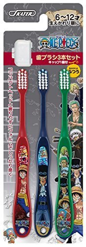 SKATER キャップ付 歯ブラシ ワンピース 15 小学生用 6-12才 毛の硬さ普通 3本組 TB6T,ワンピース,魅力,ONE PIECE