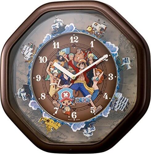 リズム時計 ONE PIECE (ワンピース) からくり掛け時計 茶色メタリック色 4MH880-M06,ワンピース,魅力,ONE PIECE