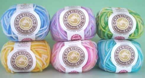 【横田】ダルマ アクリル毛糸 カフェキッチン花かご各色1玉入6玉セット 手編み毛糸 1玉25g,シュシュ,手作り,