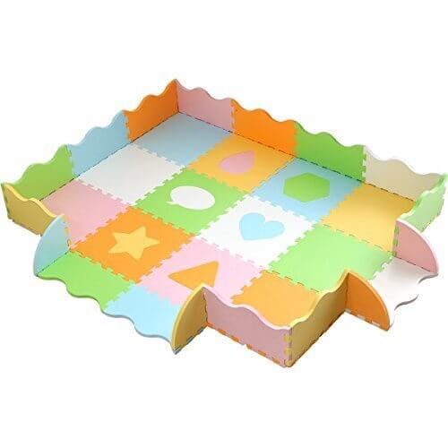 ottostyle.jp パズルジョイントマット 30×30cm 12枚セット ジオメトリー ラグ カーペット 防音 キズ防止 断熱効果 衝撃吸収 抗菌 プレイスペース 託児所 子供部屋 キッズ,赤ちゃん,転倒防止,