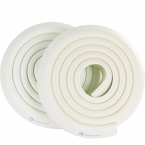 HIGASHI コーナーガード コーナークッション 2M×2本 8色 両面テープ付 国内検査済 赤ちゃん 舐めても安心 かじれる けが防止スタンダード ホワイト,赤ちゃん,転倒防止,