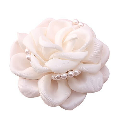 コサージュ 手作り エレガント薔薇花コサージュ シュシュ パーティー フォーマルパーテ(WHITE),入園式,ママ,おしゃれ