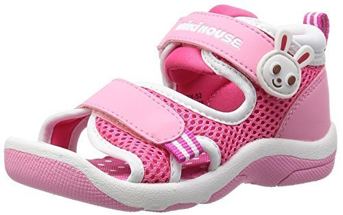 [ミキハウス] MIKIHOUSE [ミキハウス]MIKIHOUSE つま先ガード☆ダブルラッセルベビーサンダル 12-9309-974 072 (シロ×ピンク/16),女の子,サンダル,かわいい