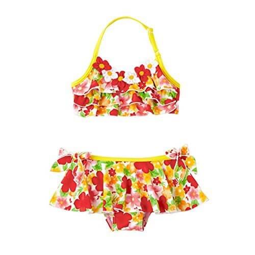 MIKIHOUSE(ミキハウス)トロピカルフラワー プリントビキニ水着 100cm,ピンク,キッズ,水着,女の子