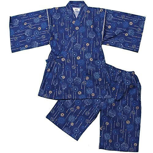 ボーイズキッズ甚平　花火柄｜くろわっさんすべべ,浴衣,甚平,子ども