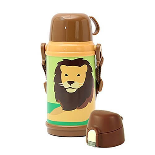 【限定デザイン】ドウシシャ CALDO-Colors ( カルドカラーズ ) 2WAY キッズボトル 600ml (ライオン),ステンレス水筒,キッズ,