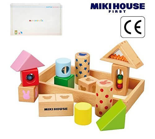 ミキハウス包装紙でラッピング済み ミキハウス 音が鳴る積み木 ラトルブロック 46-1239-786 mikihouse,積み木,