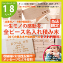 出産祝い 名入れギフトに全ピース名入れ積み木18ピース/★名入れ無料★どの積み木を見ても名前入り♪1歳の誕生日プレゼント/日本製 無塗装/知育玩具/日本製/名前入り 木のおもちゃ 1歳 1才 赤ちゃん,積み木,