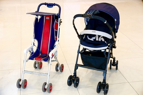 1970年代のベビーカーと最新ベビーカー,コンビ,チャイルドシート,ベビーカー