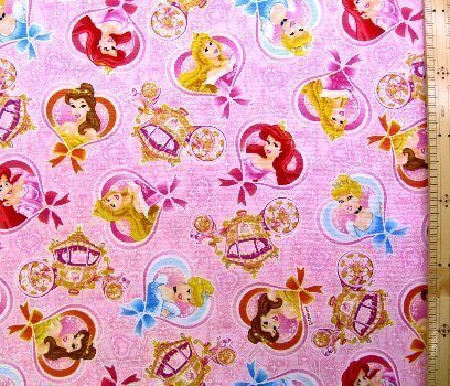 キャラクター生地・ディズニープリンセス（ピンク）＃４９,キャラクター,生地,