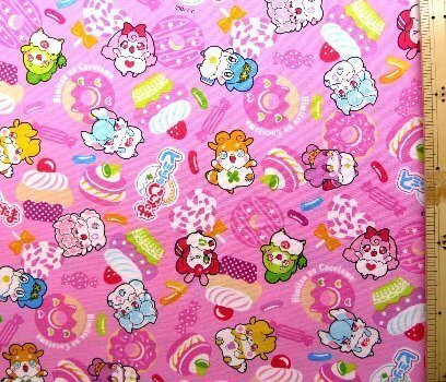 キャラクター生地・ヒミツのここたま（ピンク）＃２,キャラクター,生地,