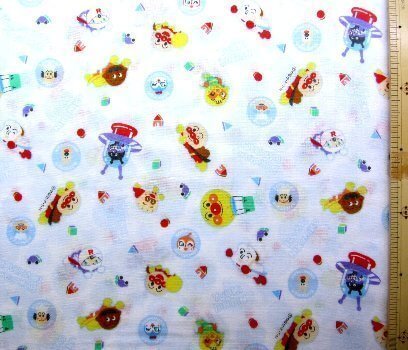 キャラクター・ダブルガーゼ生地・アンパンマン＃６０（ブルー）,キャラクター,生地,