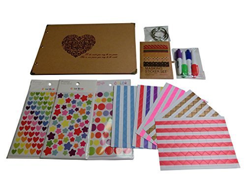 [Jammin] フォト バム スクラップブッキング 14点 セット ハート表紙 30枚組 デコ 写真 思い出 写真集 (銀),手作り,アルバム,