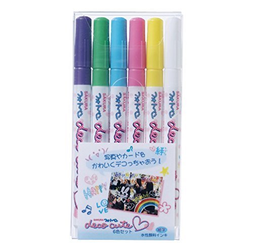 サクラクレパス 水性フォトペン デコキュート 6色 ZHK-S6,手作り,アルバム,