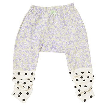 モンキーパンツ 60cm-70cm/70cm-80cm/80cm-90cm 女の子 送料込み 出産準備、新生児 ベビー服 お祝い プレゼント 花 フラワー リボン ドット パウダーイエローの小花柄パンツbabysoko＜ベビーソーコ＞,モンキー,パンツ,