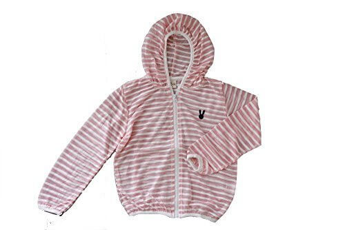 BABY tree 子供用 フードつき ボーダー ラッシュガード キッズ 薄手長袖 パーカー 海 でも タウンでも！ (推奨身長100cm (タグ表示110cm), ピンク),キッズ,パーカー,