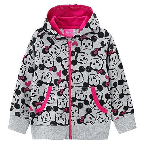 Disney ディズニー ガールズ ミッキー ミニーツムツム 総柄ジップアップパーカ 90903325 キッズ LGグレー:150cm,キッズ,パーカー,