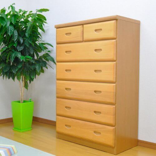 タンス 幅75 木製 チェスト 桐タンス ６段 完成品 ナチュラル AYU-3-128-NA,子供服,収納,