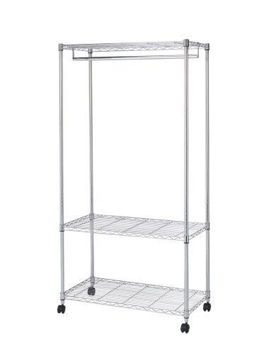 ドウシシャ ハンガーラック 棚付きワードローブ ルミナスパーツ互換品 ポール径25mm 幅91.5×奥行46×高さ178.5cm EL25-90183,子供服,収納,