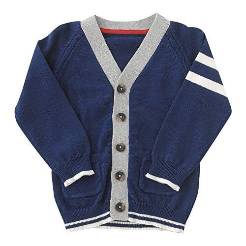 (チャックル) chuckle *ボンシュシュ*カレッジ風ニットカーディガン ブルー 70cm P3305-70-31,赤ちゃん,カーディガン,