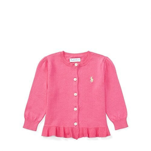 ポロ ラルフローレン ポニー付・ピマコットンカーディガン[ピンク](女の子12～24か月用) [並行輸入品],赤ちゃん,カーディガン,