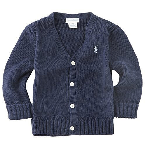ラルフローレン キッズ ベビー Vネックカーディガン 男の子 ベビー服 出産祝い Polo Ralph Lauren (サイズ：6m、カラー： 01.French navy) [並行輸入品],赤ちゃん,カーディガン,