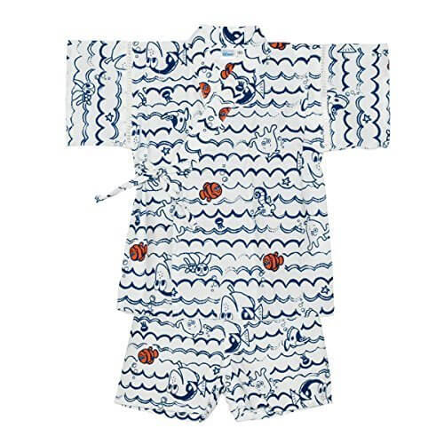 ニモの総柄プリントにハシゴレスが粋な甚平スーツ,男の子,甚平,