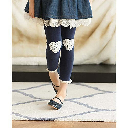 Candykids 女児レギンス パンスト ガールズ スパッツ タイツ パンツ キッズ 子供 ジュニア 女の子 春秋 カジュアル タイツ パンツ ズボン キッズ 子供 ジュニア 女の子 秋冬 (110cm, ネイビー),レギンス,キッズ,