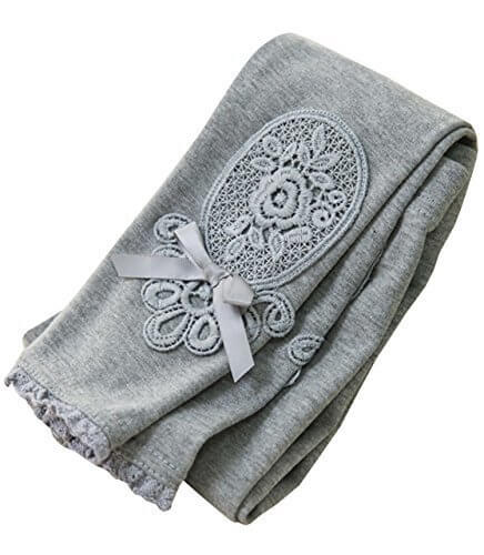 (アールポート) R-port ガールズ フリル レース 刺繍 ガーリー デザイン レギンス / グレー 130,レギンス,キッズ,