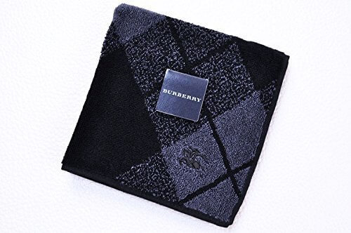 （バーバリー) BURBERRY メンズ タオルハンカチ / 黒（ブラック） アーガイル,内祝い,タオル,