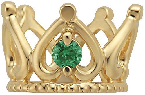 [ケイウンドウ]KEIUNDO 10K ベビーリング クラウン イエローゴールド 誕生石 ＆ メッセージ 刻印 無料 専用ケース＋ミニバッグ付き KEIBE00110 (ダイヤモンド),ベビー,リング,
