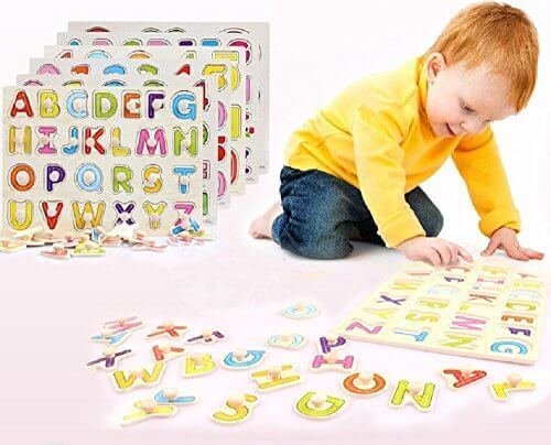 木製 型はめパズル アルファベットと数字のセット 知育に最適！はじめてのあそび道具,数字,おもちゃ,幼児