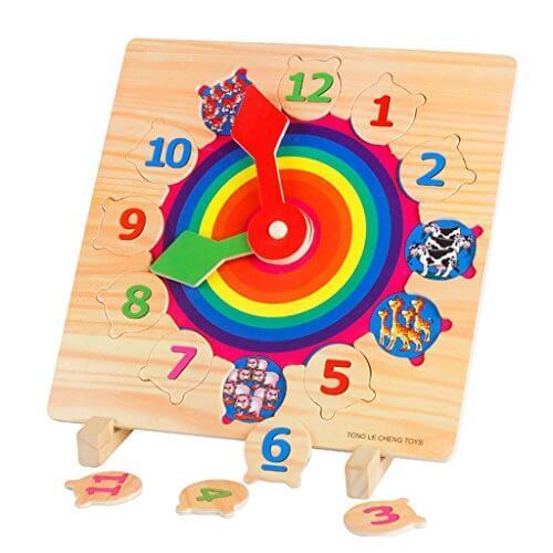 Better baby 木のおもちゃ 形合わせ 数字時計 幾何 はめ込み クロック パズル 幼児 知育玩具,数字,おもちゃ,幼児