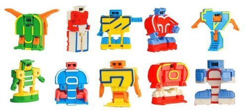 数字変形　数字ロボ　10個セットBOX,数字,おもちゃ,幼児