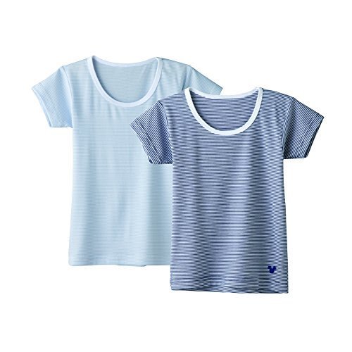 (グンゼ)GUNZE Disney(ディズニー) プレミアム ホワイト2枚組 Boys キッズ ボーダー 半袖Tシャツ DZ65B 9A イロクミAタイプ 130,キッズ,Tシャツ,