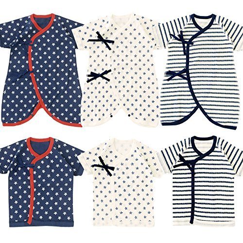 (チャックル) chuckle 星柄&ボーダー新生児肌着6枚セット【通年素材】 カラーなし 50-60cm P6018E-00-31,新生児肌着セット,