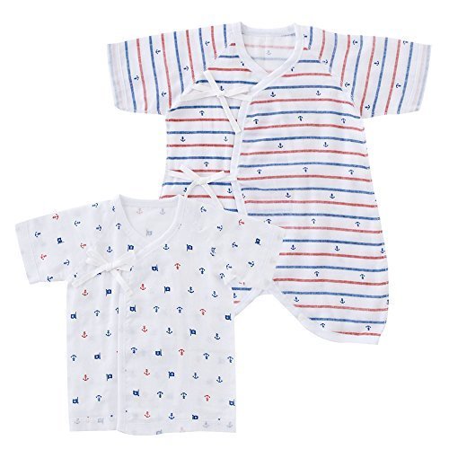 ニシキ P6049 ボンシュシュ ガーゼ肌着2点セット 50-60cm ホワイト P6049W50-60,新生児肌着セット,