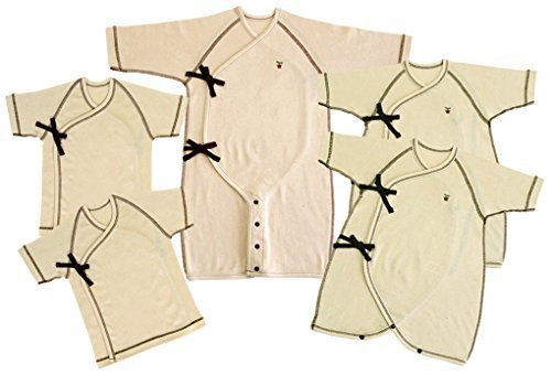 村信 日本製 オーガニックコットン 新生児肌着5点セット フライス 50-70cm NO10000-5,新生児肌着セット,