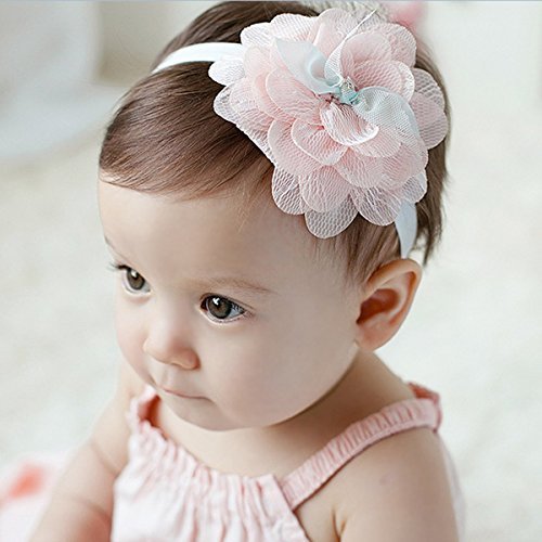 【二つセット】2015年新品♪赤ちゃんもオシャレに♪ ベビー キッズ ヘアバンド レース　可愛いお花 (ピンク),ベビー,ヘアアクセサリー,