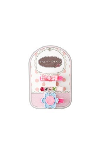 ベイビーデコ BABYDECO ヘアクリップ 3ピースセット B bdc0006-02 ピンは痛くないベロア素材,ベビー,ヘアアクセサリー,