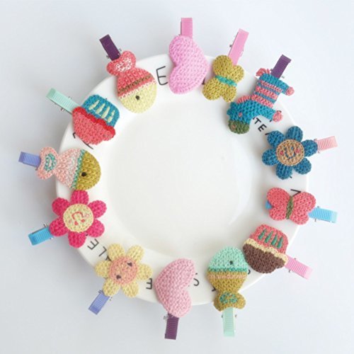 BIANHUAN ヘアピン ヘアクリップ ヘアアクセサリー 子供用 髪飾り お花 王冠 ヘアアクセサリー お姫様 誕生日 パーティ 記念日 イベント 写真撮影 (14個セット),ベビー,ヘアアクセサリー,