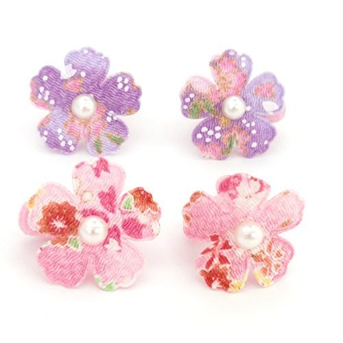 スウィートキス 和柄 桜 (紫 ・ピンク)　ベビーゴムセット浴衣　 かみかざり　七五三　髪飾り,ベビー,ヘアアクセサリー,