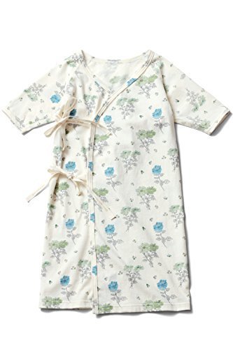 DESIGNERS GUILD (デザイナーズギルド) 日本製 フローラルプリント ベビー肌着 ブルー 50-70,長肌着,おすすめ,選び方