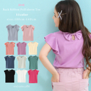 【即納】バックリボンフリルスリーブカットソー ≪全11色≫ ガールズ・キッズこども服 子ども服 半袖 可愛い 洋服 kids girls フレンチ フランス ノースリーブ Tシャツ トップス ナチュラル 無地 カジュアル 夏服 袖なし かわいい,キッズ,タンクトップ,