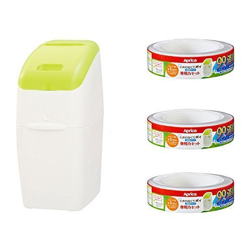 アップリカ 紙おむつ処理ポット におわなくてポイ 消臭タイプ バリューパック 09122 「消臭」・「抗菌」・「防臭」可 【お得なカセット3個付】,おむつ,ゴミ箱,おすすめ