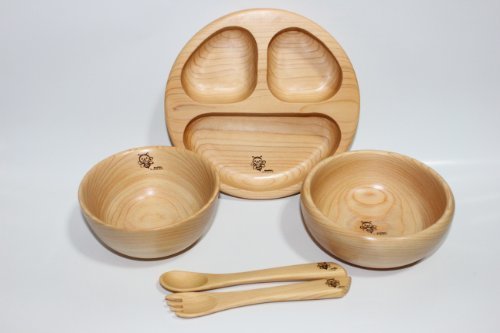 お食い初め食器　出産祝い　ベビー食器★A ボウル＆Bボウル＆仕切りプレート＆スプーンとフォーク(絵と名前入り)津田瑞苑,出産祝い,名前入り,